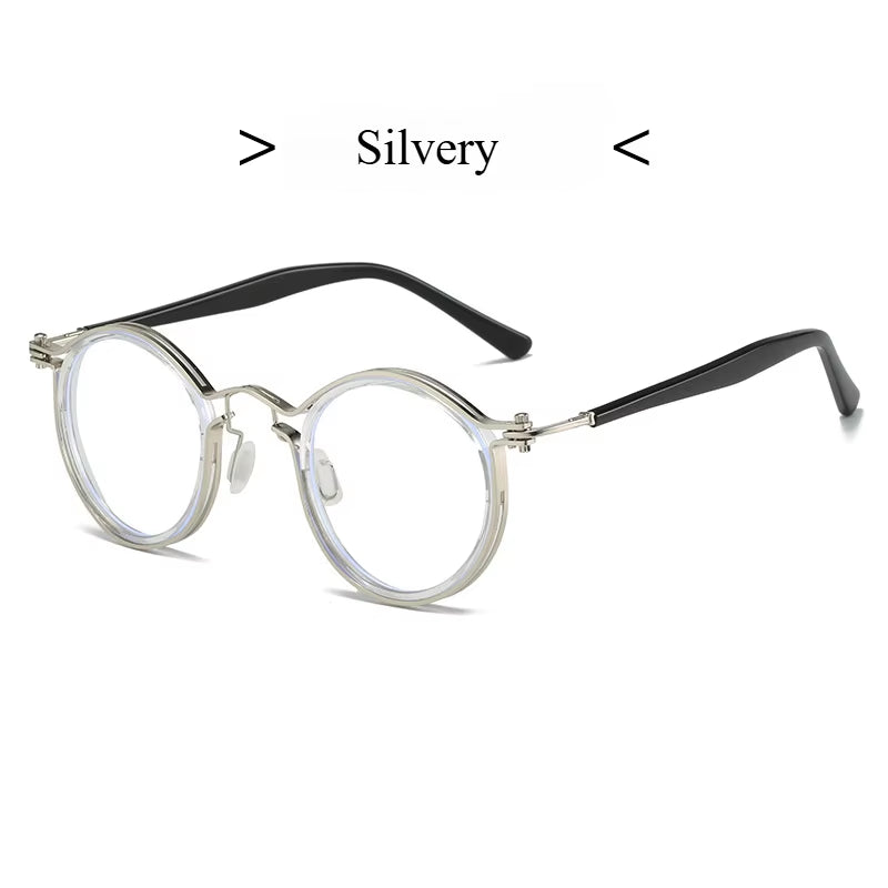 Top Quality Retro round Glasses Frame Japanese Handmade Titanium Ultralight Men Eyeglasses Women Eyewear Acetate Korean Fashion