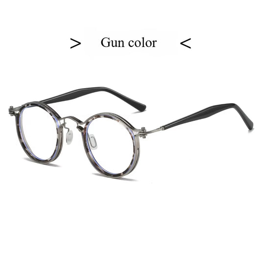 Top Quality Retro round Glasses Frame Japanese Handmade Titanium Ultralight Men Eyeglasses Women Eyewear Acetate Korean Fashion
