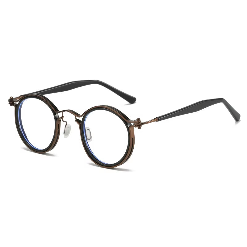 Top Quality Retro round Glasses Frame Japanese Handmade Titanium Ultralight Men Eyeglasses Women Eyewear Acetate Korean Fashion