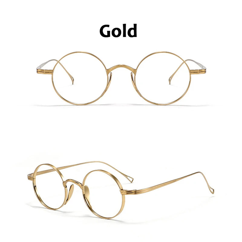 Japanese Style Handmade Replica Retro round Glasses Frames KMN99 Men Pure Titanium Eyeglasses Luxury anti Blue Light Eyewear
