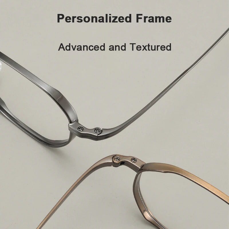 Designer Style Replica Luxury Ultra Light Pure Titanium Glasses Retro Fashion Womens Mens Polygon Eyewear Frame Japanese Korean