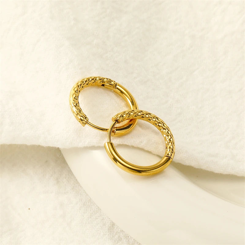 316L Stainless Steel New Fashion Fine Jewelry Japanese Minimalist Style 1.5Cm round 8 Different Figure Stud Earrings for Women