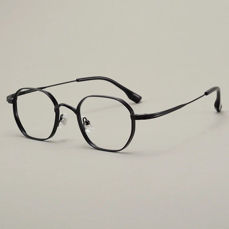 Designer Style Replica Luxury Ultra Light Pure Titanium Glasses Retro Fashion Womens Mens Polygon Eyewear Frame Japanese Korean