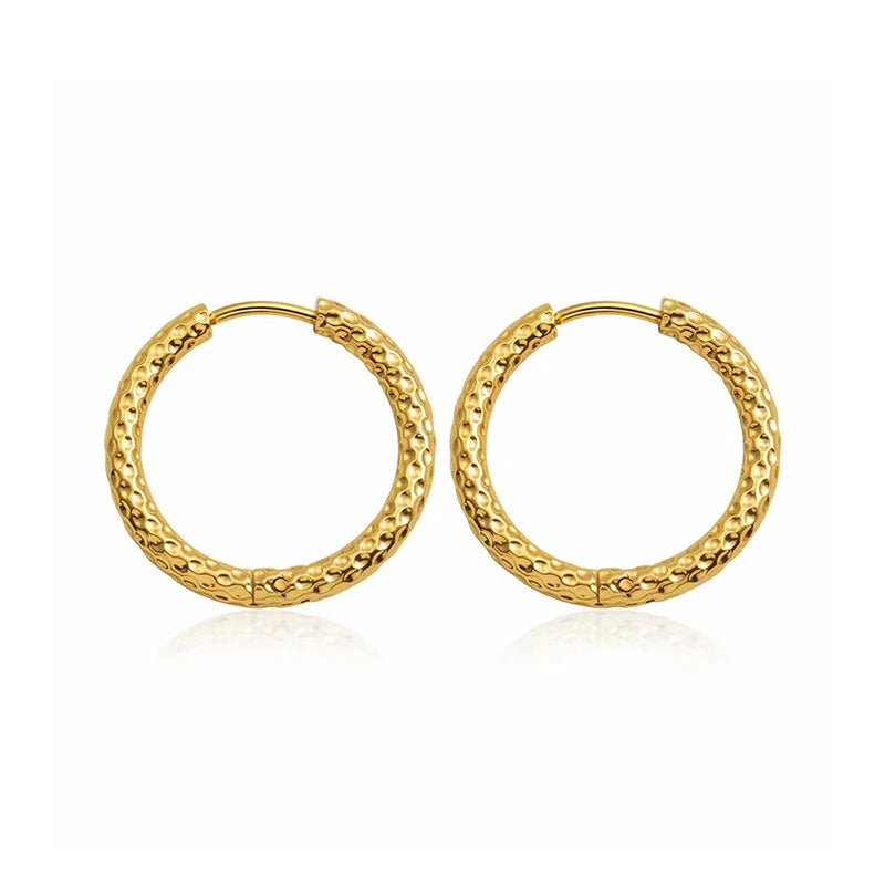 316L Stainless Steel New Fashion Fine Jewelry Japanese Minimalist Style 1.5Cm round 8 Different Figure Stud Earrings for Women
