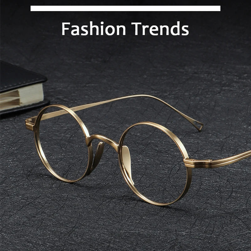 Japanese Style Handmade Replica Retro round Glasses Frames KMN99 Men Pure Titanium Eyeglasses Luxury anti Blue Light Eyewear