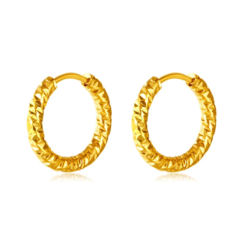 316L Stainless Steel New Fashion Fine Jewelry Japanese Minimalist Style 1.5Cm round 8 Different Figure Stud Earrings for Women