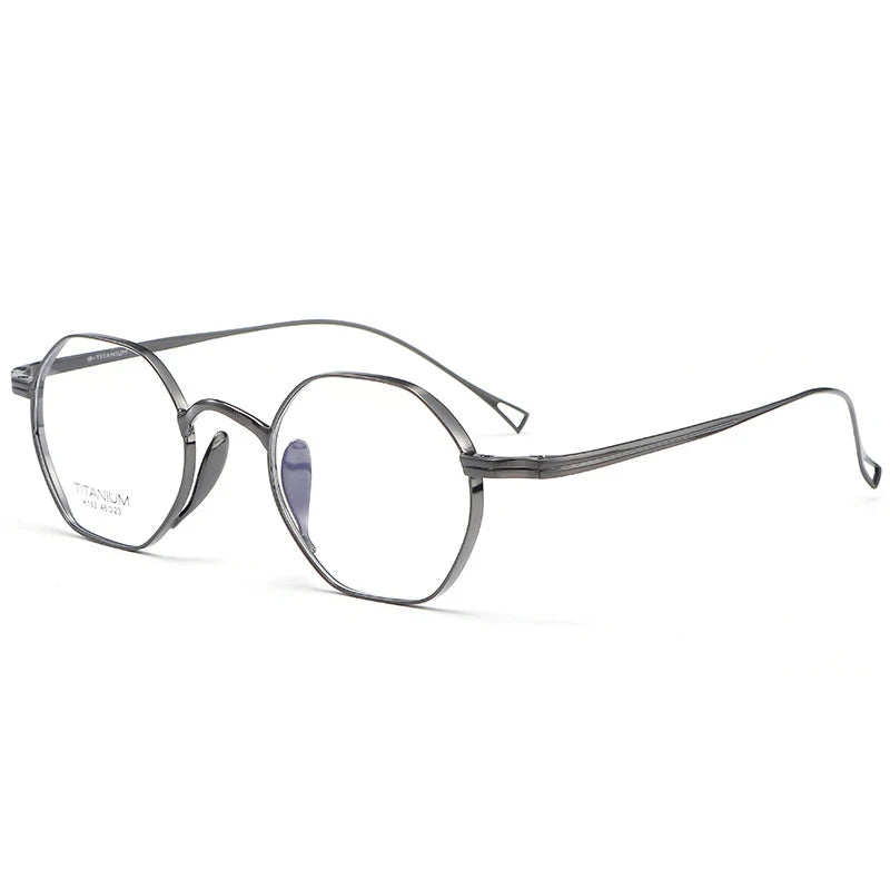Japanese Luxury Brand Replication Retro Polygonal Small Eyeglasses Men Women Pure Titanium Glasses Frame Korean Japan Style