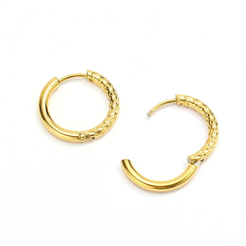 316L Stainless Steel New Fashion Fine Jewelry Japanese Minimalist Style 1.5Cm round 8 Different Figure Stud Earrings for Women