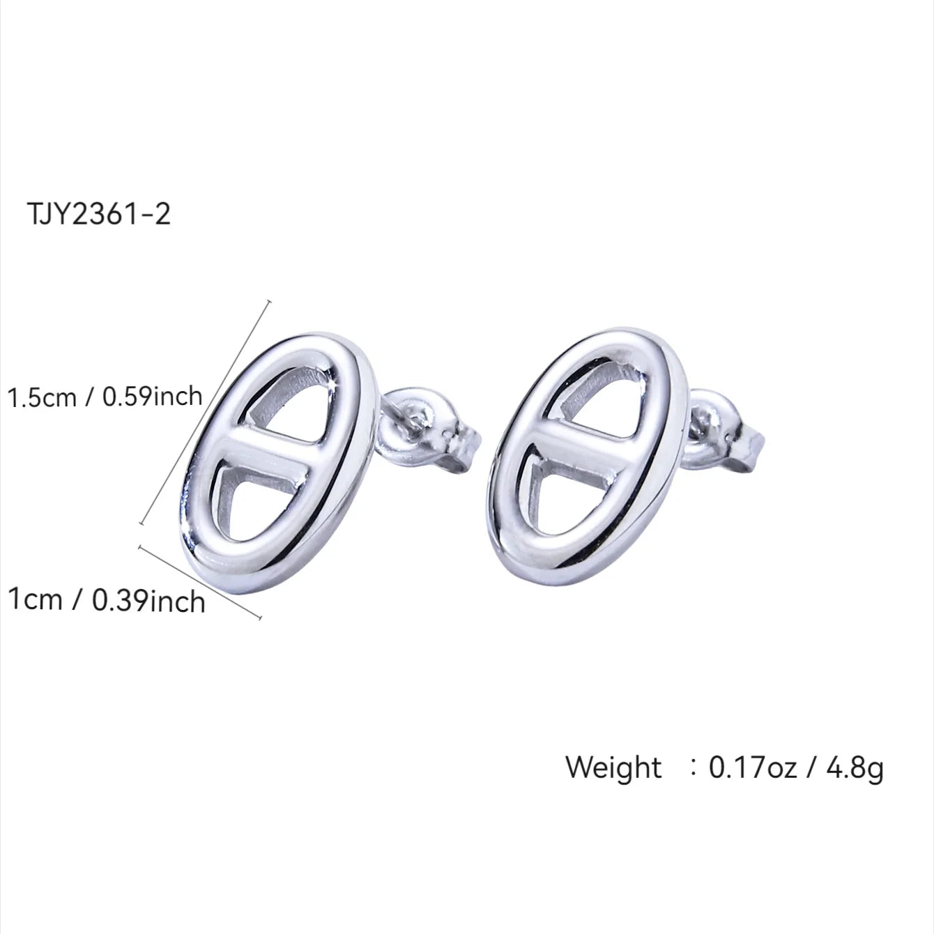 Japanese & Korean Minimalist, Versatile, Cool-Tone,Unique,Niche Stainless Steel 18K Gold-Plated Pig Nose Stud Earrings for Women