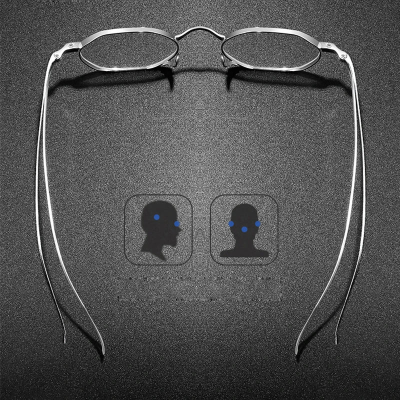 Japanese Luxury Brand Replication Retro Polygonal Small Eyeglasses Men Women Pure Titanium Glasses Frame Korean Japan Style