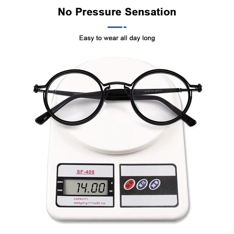 Designer Reproduction Japanese Style Vintage round Glasses Frame Titanium Acetate Eyeglasses Women Men Ultralight Eyewear