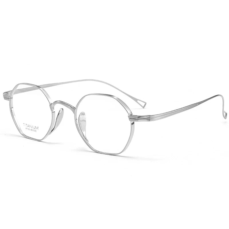 Japanese Luxury Brand Replication Retro Polygonal Small Eyeglasses Men Women Pure Titanium Glasses Frame Korean Japan Style