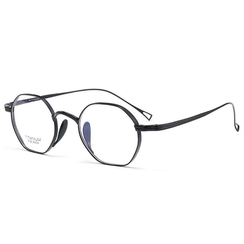 Japanese Luxury Brand Replication Retro Polygonal Small Eyeglasses Men Women Pure Titanium Glasses Frame Korean Japan Style
