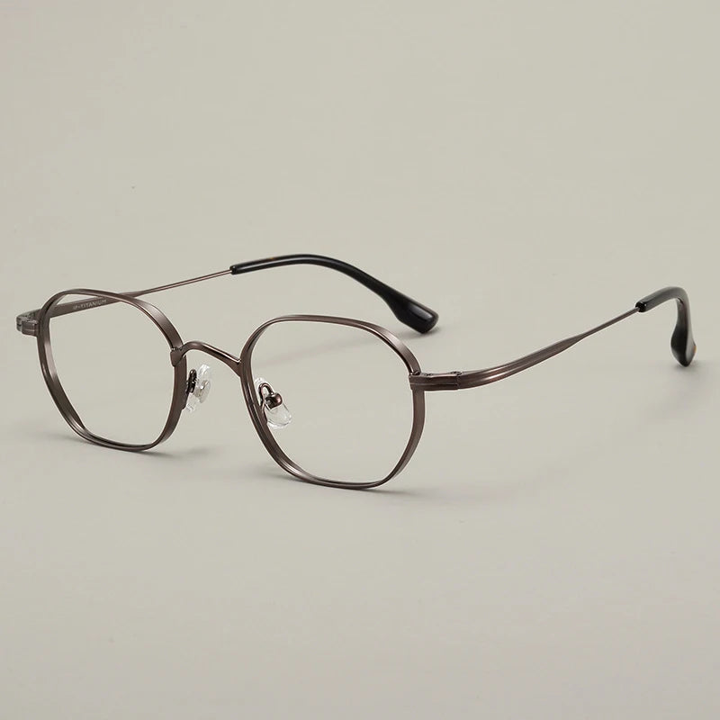Designer Style Replica Luxury Ultra Light Pure Titanium Glasses Retro Fashion Womens Mens Polygon Eyewear Frame Japanese Korean